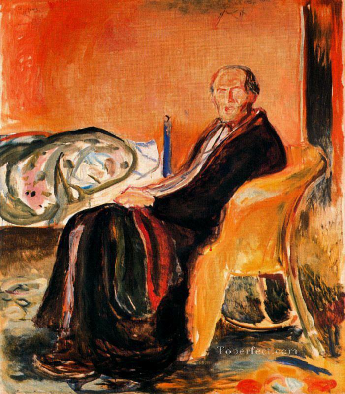 self portrait after spanish influenza 1919 Edvard Munch Oil Paintings